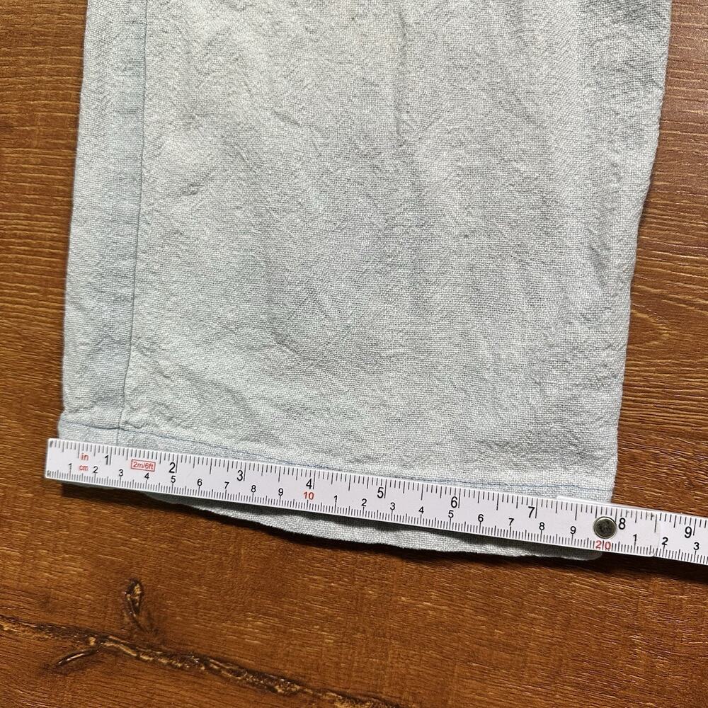 PO-EM Pull On Pants Womens M Blue Light Wash Denim Handwoven Cotton Boro Patch - Picture 10 of 15